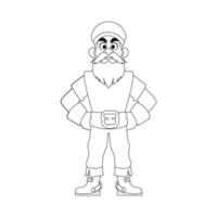 Funny and strict man pirate. Guy in a pirate costume. Coloring style vector