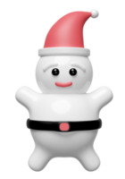 character santa isolated. merry christmas and happy new year, 3d render illustration png