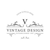 Luxurious monogram ornament logo design in retro vintage style. Logo for labels, restaurants, businesses, hotels. vector