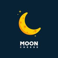 Moon and cheese logo design template vector