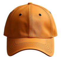 llanura naranja sombrero diseño con frente vista. Bosquejo plantilla, generativo ai png