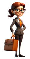 3d illustration de femme d'affaires personnage. génératif ai png