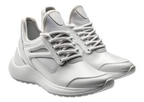 Weiß Schuh Foto Attrappe, Lehrmodell, Simulation mit Seite Sicht, isoliert auf transparent Hintergrund, generativ ai png