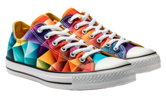 Colorful shoe photo mockup with side view, isolated on transparent background, ai generative png