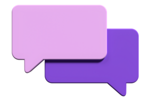 3D speech bubble icon. Empty speech bubble. Chat 3d render. Social media notification icon. 3D rendering png