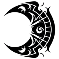 Crescent style tribal tattoo png transparent background ai generative