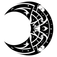 halvmåne stil stam- tatuering png transparent bakgrund ai generativ