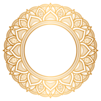 luxe gouden cirkel kader transparant met wijnoogst mandala goud circulaire patroon clip art png