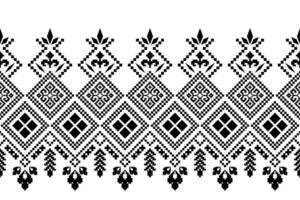 Nature vintages cross stitch traditional ethnic pattern paisley flower Ikat background abstract Aztec African Indonesian Indian seamless pattern for fabric print cloth dress carpet curtains and sarong vector