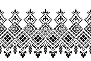 Nature vintages cross stitch traditional ethnic pattern paisley flower Ikat background abstract Aztec African Indonesian Indian seamless pattern for fabric print cloth dress carpet curtains and sarong vector