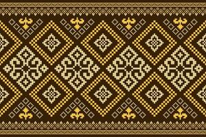 Nature vintages cross stitch traditional ethnic pattern paisley flower Ikat background abstract Aztec African Indonesian Indian seamless pattern for fabric print cloth dress carpet curtains and sarong vector