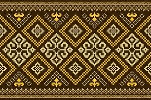 Nature vintages cross stitch traditional ethnic pattern paisley flower Ikat background abstract Aztec African Indonesian Indian seamless pattern for fabric print cloth dress carpet curtains and sarong vector