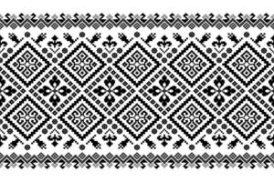 Nature vintages cross stitch traditional ethnic pattern paisley flower Ikat background abstract Aztec African Indonesian Indian seamless pattern for fabric print cloth dress carpet curtains and sarong vector