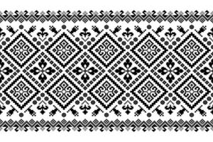 Nature vintages cross stitch traditional ethnic pattern paisley flower Ikat background abstract Aztec African Indonesian Indian seamless pattern for fabric print cloth dress carpet curtains and sarong vector