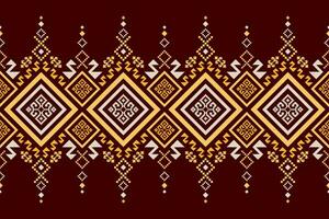 Nature vintages cross stitch traditional ethnic pattern paisley flower Ikat background abstract Aztec African Indonesian Indian seamless pattern for fabric print cloth dress carpet curtains and sarong vector