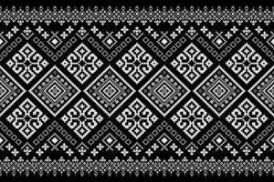 Nature vintages cross stitch traditional ethnic pattern paisley flower Ikat background abstract Aztec African Indonesian Indian seamless pattern for fabric print cloth dress carpet curtains and sarong vector