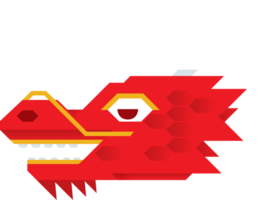 red chinese dragon geometric png