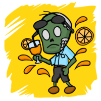 Halloween Zombie Cartoon Illustration png