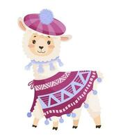 Illustration of a cute Llama vector