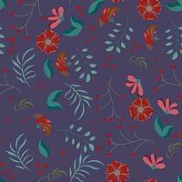 Abstract flat hand draw floral pattern background. Vector. vector