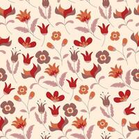 Abstract flat hand draw floral pattern background. Vector. vector