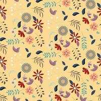 Abstract flat hand draw floral pattern background. Vector. vector