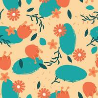 Abstract flat hand draw floral pattern background. Vector. vector