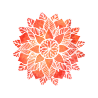 silhouette di stilizzato rosso fiore disegnato nel acquerello, floreale mandala, arrotondato modello png