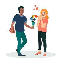 Vector Illustration of Romantic couple