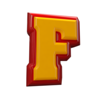 Text A to Z 3d style with color red png