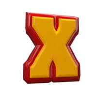 Text A to Z 3d style with color red png