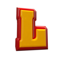 Text A to Z 3d style with color red png