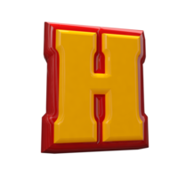 Text A to Z 3d style with color red png