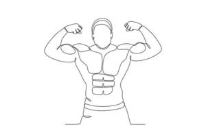 A man showing his muscles vector