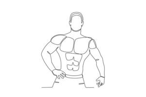 A man finishes bodybuilding exercises vector