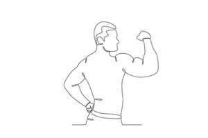 A strong man showing his muscles vector