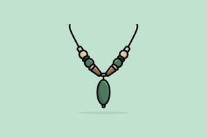 Female Fashion Elegant Beads Necklace vector illustration. Beauty fashion objects icon concept. Stylish and casual trendy necklace vector design.