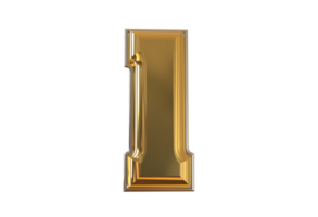 número 1 a 9 9 3d estilo color oro png