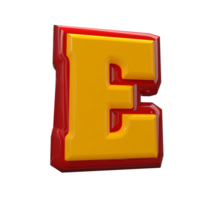 Text A to Z 3d style with color red png