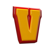 Text A to Z 3d style with color red png