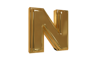 Style text 3d A to Z with color gold png