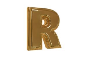 Style text 3d A to Z with color gold png