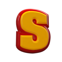Text A to Z 3d style with color red png