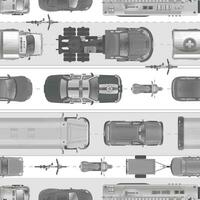 Vector Seamless Pattern with top view transport