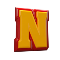 Text A to Z 3d style with color red png