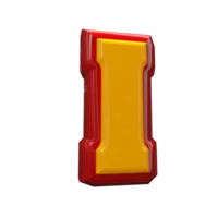 Text A to Z 3d style with color red png