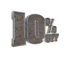 Number 10 to 90 percent 3d for promotion or discount png