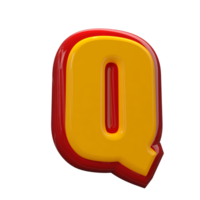 Text A to Z 3d style with color red png