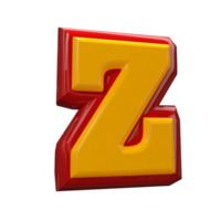 Text A to Z 3d style with color red png