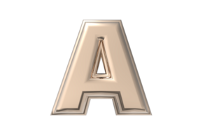 Text A to Z 3d with style color golden png